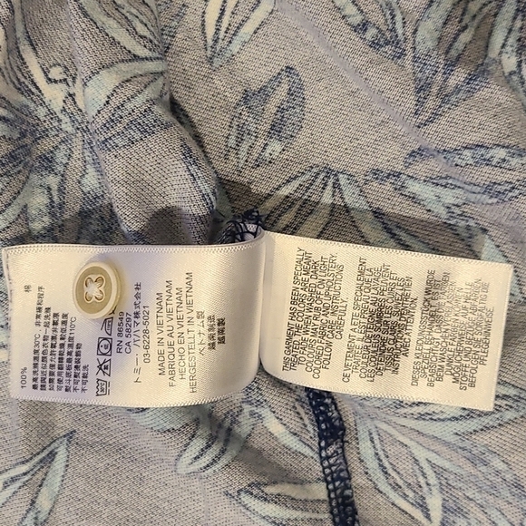 TOMMY Bahama Blue Leaf Design Polo Shirt - Picture 5 of 6